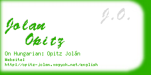 jolan opitz business card